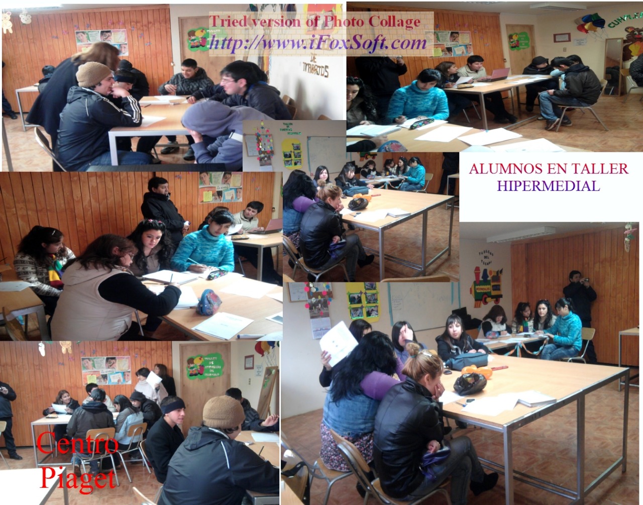 Registro fotográfico de alumnos en un taller hipermedial